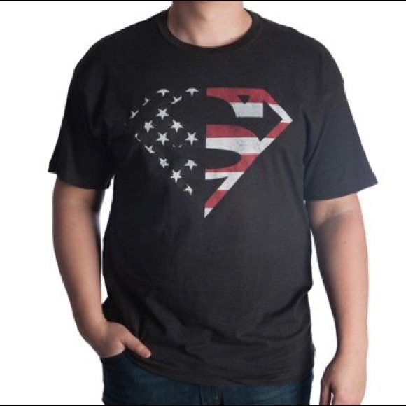 Superman American flag USA Fourth of July t-shirt - Picture 2 of 4